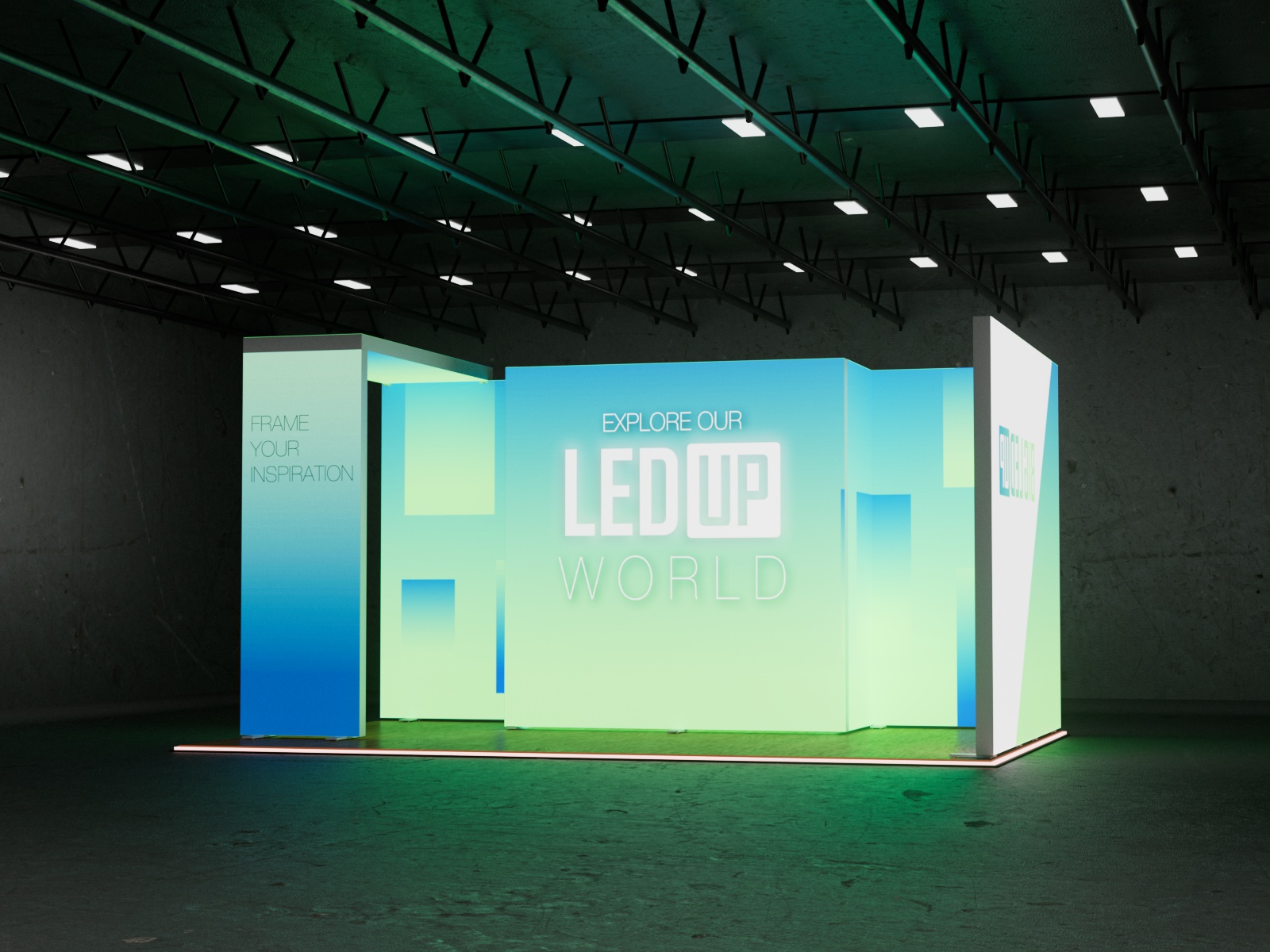 Individuell kombinierter LED-Messestand